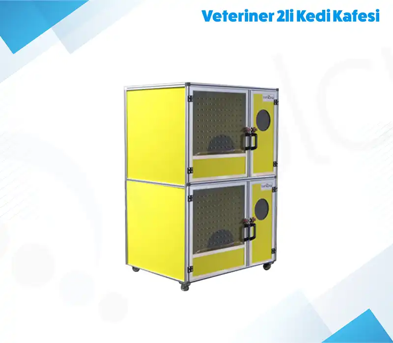 Veteriner 2li Kedi Kafesi